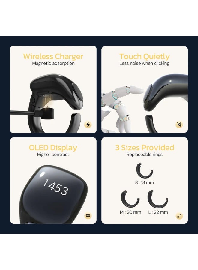 WESLAMIC iTasbih-Faith Smart Tasbih Ring with OLED Display & App - 3 Adjustable Sizes (18mm, 20mm, 22mm) in One Kit | Wireless Magnetic Charging, 5+ Day Battery, Zikr Counter, Prayer (Azan) Reminders | Waterproof Bluetooth Islamic Gift for Ramadan & Eid - Image 5